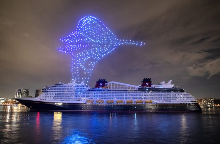 The Sky Stole the Show at Disney Treasure’s Christening—See the Drones in Action