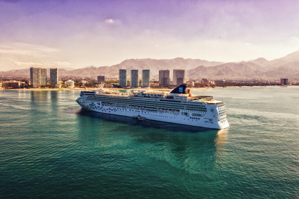 Cruise ship off coast