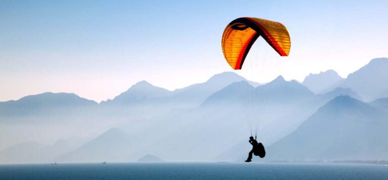 paraglider above the mountains