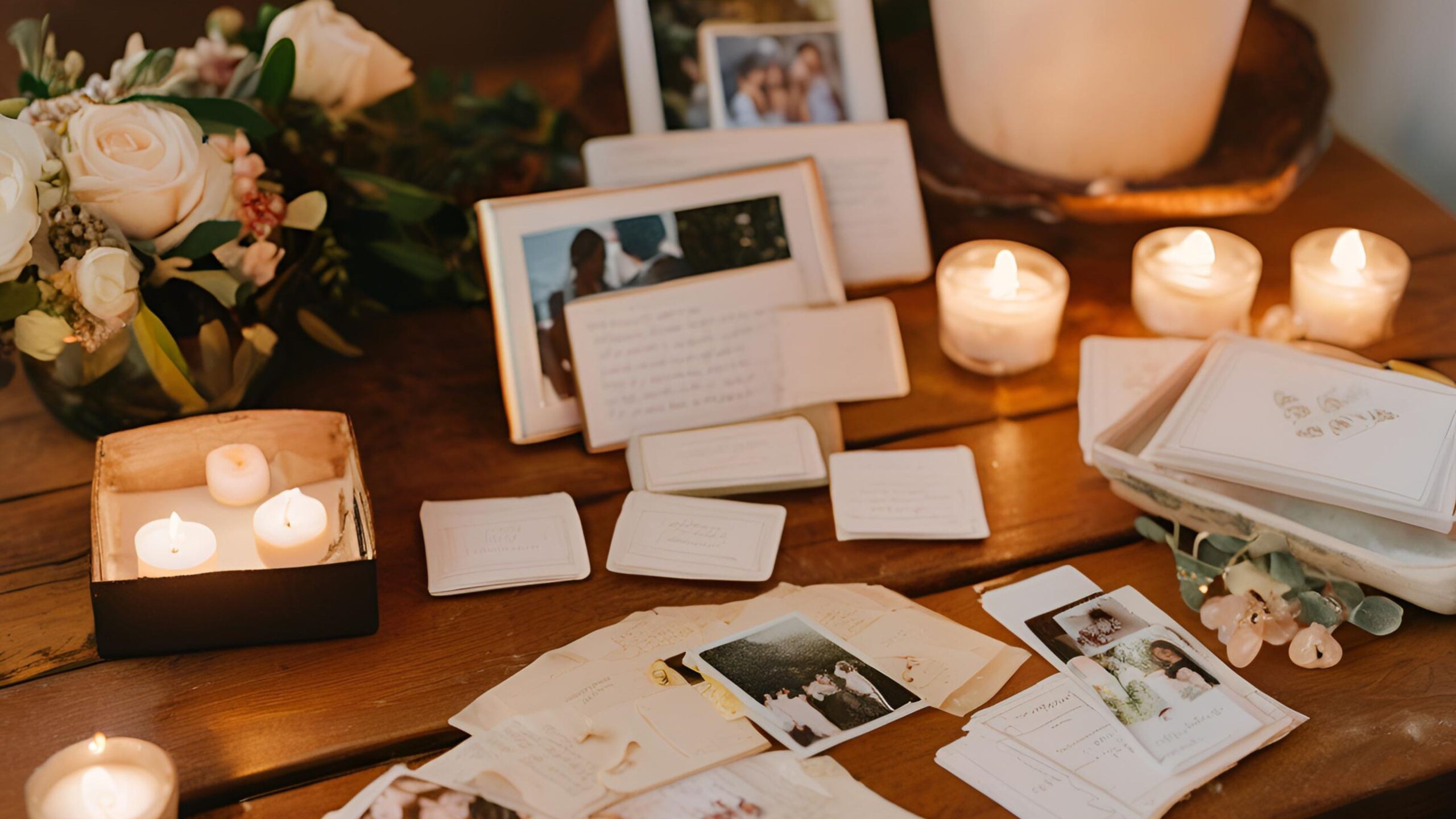 Couples Photos Candles Desk