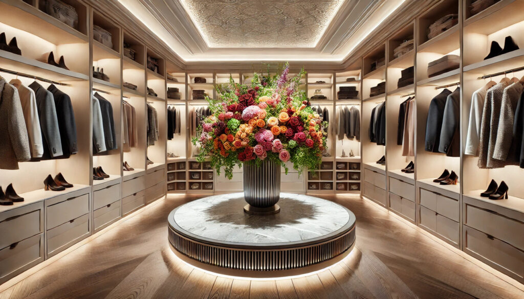 Flowers In Luxury Walkin Closet