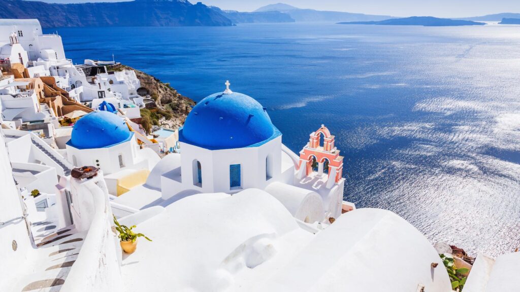 Santorini Water Blue White