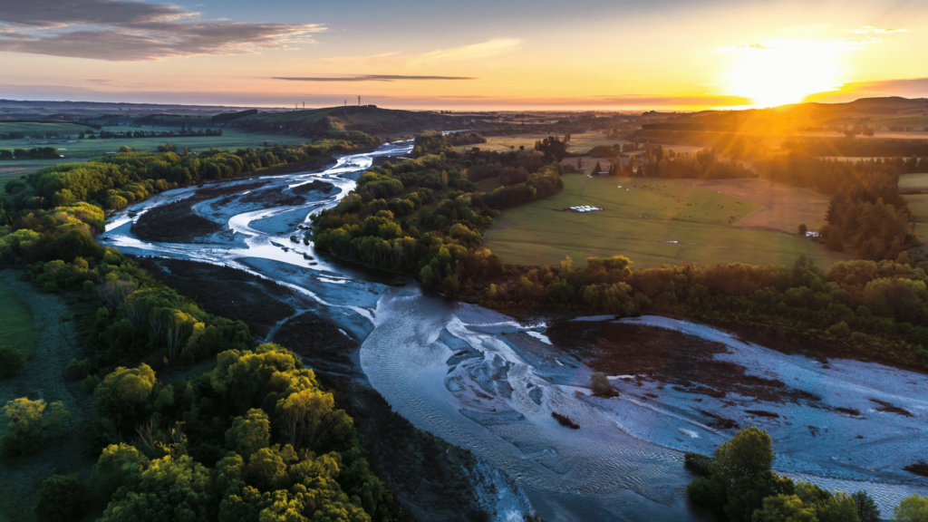 New Zealand Sunset River Plains