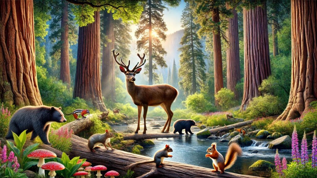 Deer River Bear Yosemite Forest