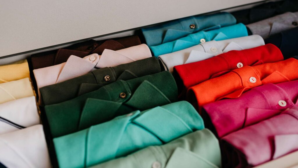 shirts organized by color