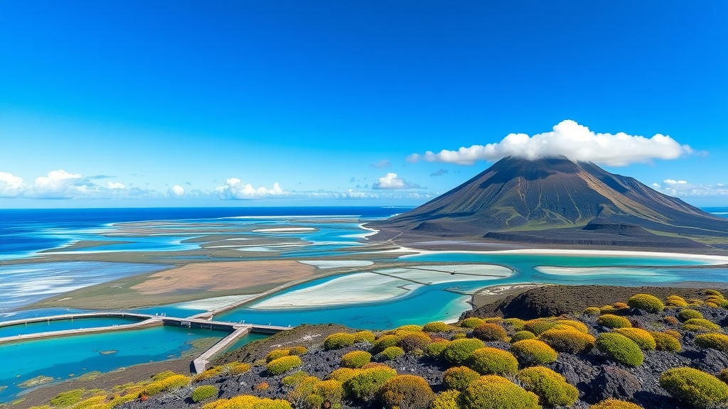 A stunning view of the Galápagos Islands showcasing their unique landscape and vibrant colors.