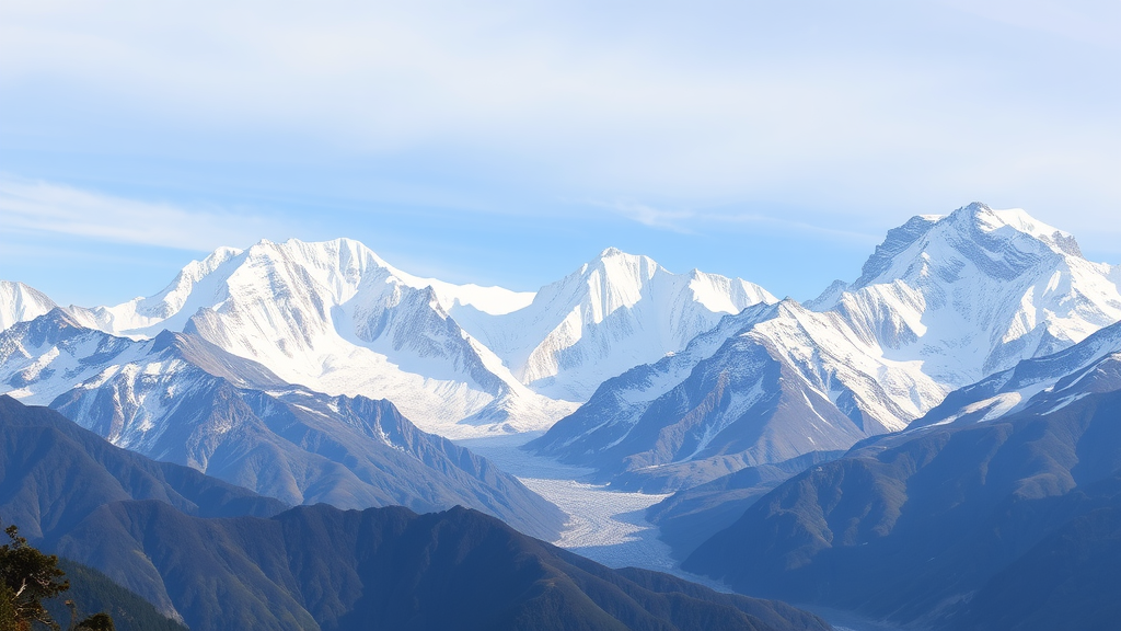 Snow-capped Himalayan mountains with glaciers