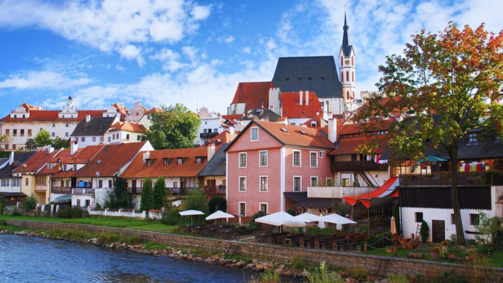 Village River Czech Houses 