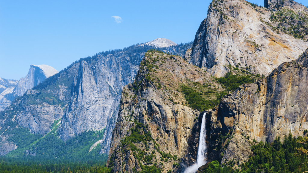 Yosemite National Park Rocks Waterfall Mountains