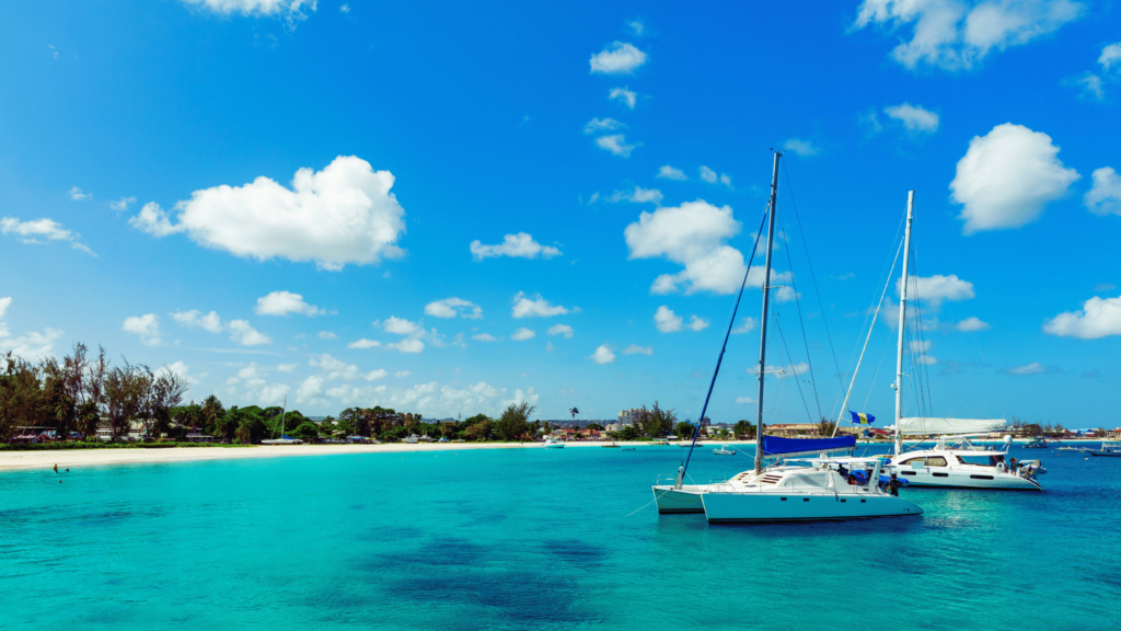 Barbados Sail Boats Blue Water Tropical Beach